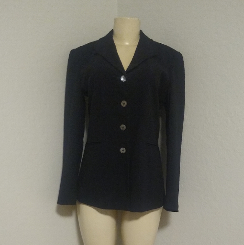 Joan & David Black Single Breasted Long Sleeves Jacket Italy 40; USA 4/6/8 XS/S